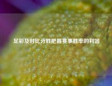 足彩及时比分胜把握赛事胜率的利器