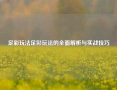 足彩玩法足彩玩法的全面解析与实战技巧