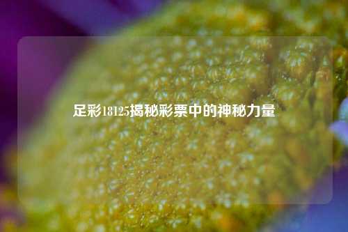足彩18125揭秘彩票中的神秘力量
