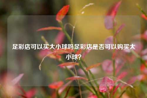 足彩店可以买大小球吗足彩店是否可以购买大小球？