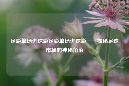 足彩单场进球彩足彩单场进球彩——揭秘足球市场的神秘角落