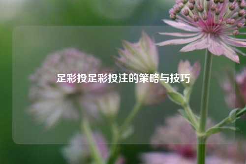 足彩投足彩投注的策略与技巧