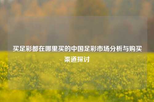 买足彩都在哪里买的中国足彩市场分析与购买渠道探讨