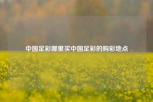 中国足彩哪里买中国足彩的购彩地点