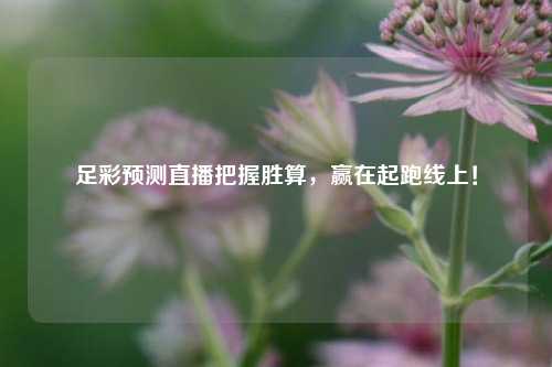 足彩预测直播把握胜算，赢在起跑线上！