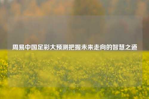 周易中国足彩大预测把握未来走向的智慧之道