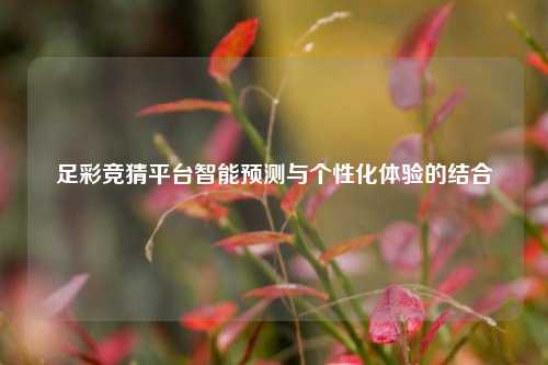 足彩竞猜平台智能预测与个性化体验的结合