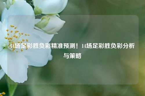 14场足彩胜负彩精准预测！14场足彩胜负彩分析与策略